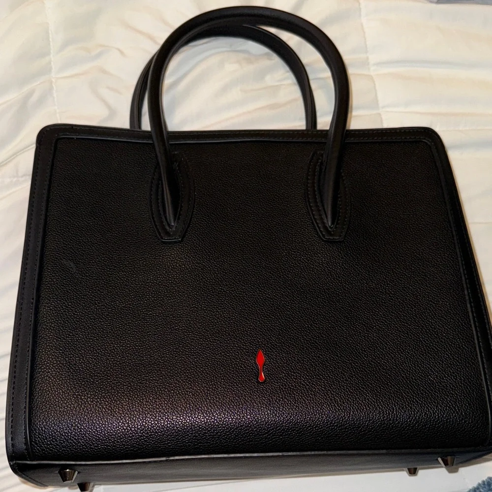 Christian Louboutin Black Tote with Gold Studs and Red Accents - Picture 2 of 4